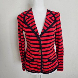 CAbi Red Navy Striped Blazer Nautical Buttons Size Small Style 224 Yacht…
